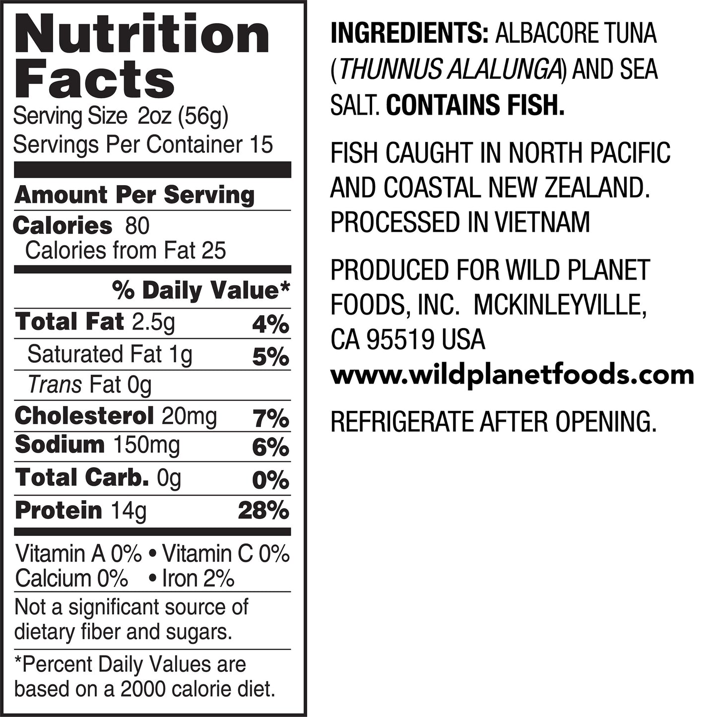 WILD PLANET ALBACORE TUNA 6/5 OZ