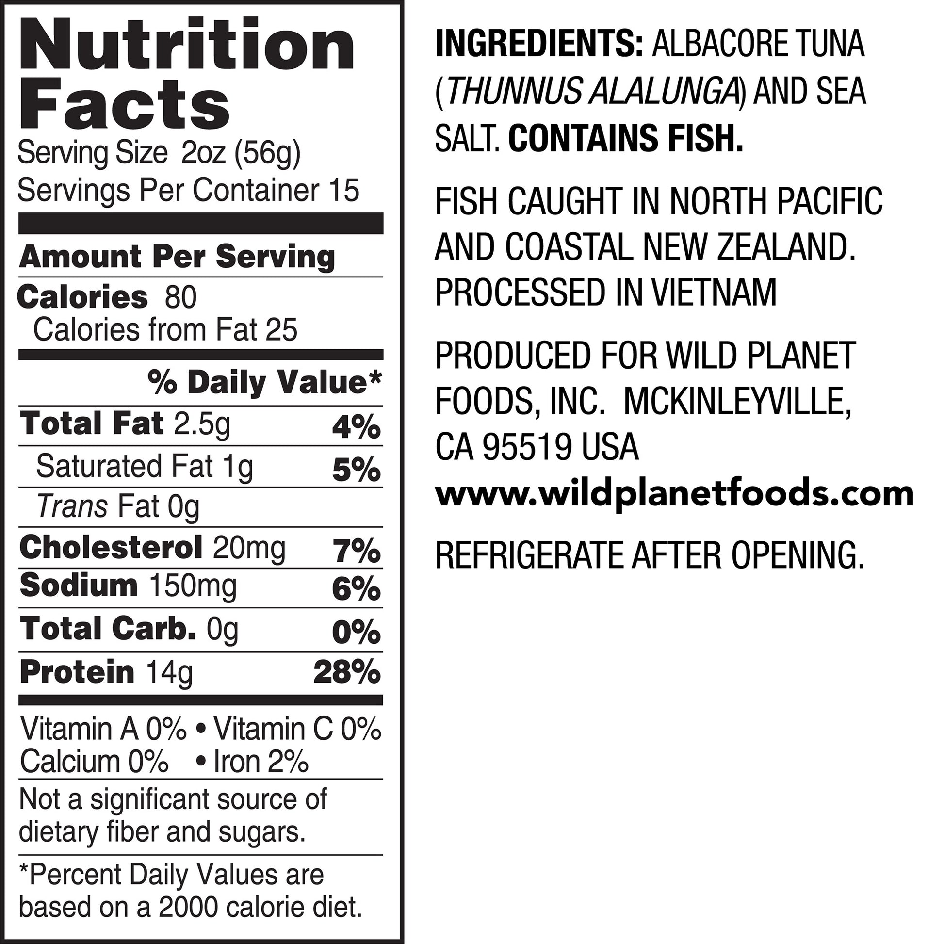 WILD PLANET ALBACORE TUNA 6/5 OZ
