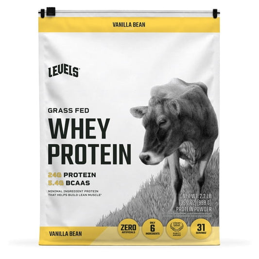 Levels 24g Grass Fed Whey Vanilla Bean Protein Powder, 2.2 lbs.