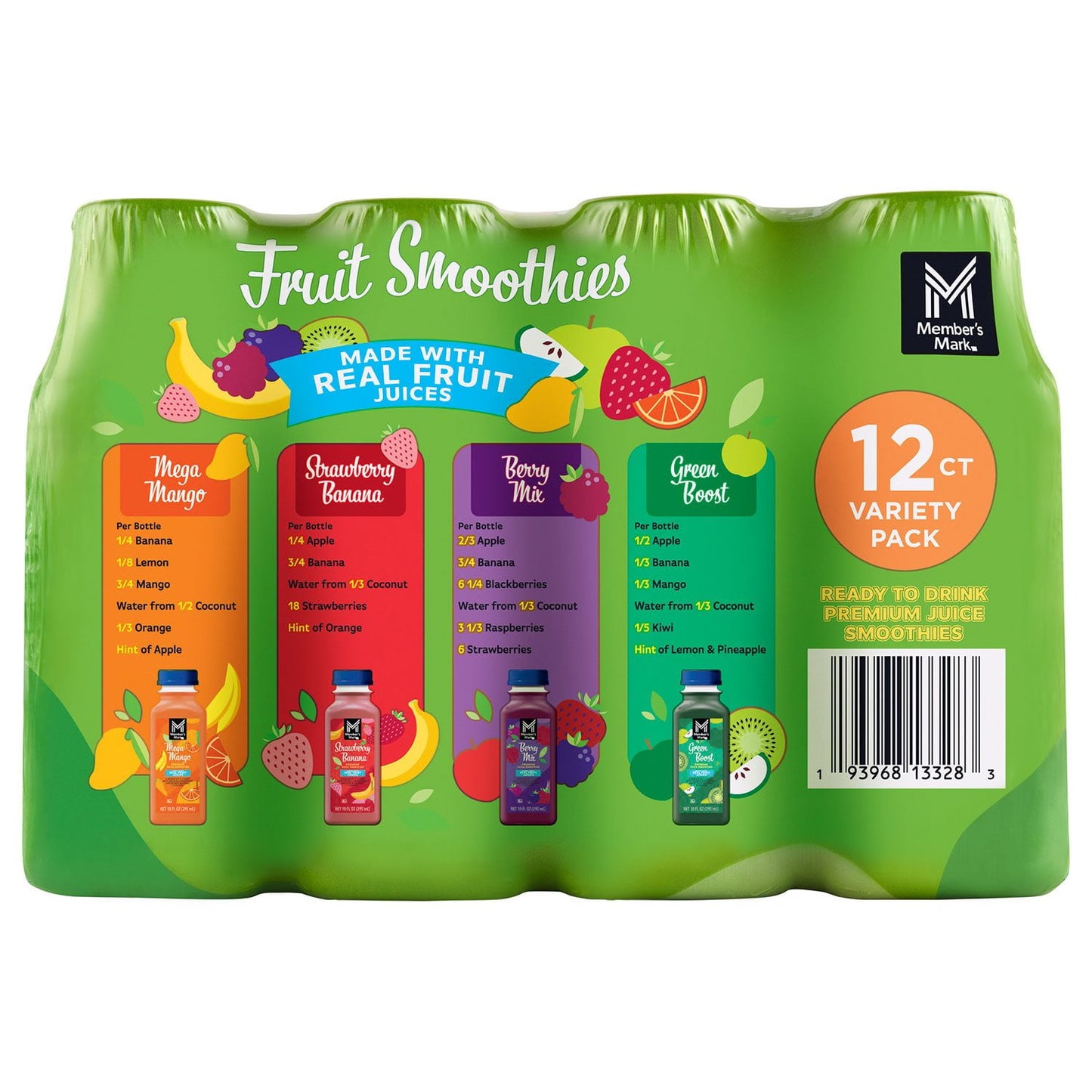 Member's Mark Smoothie Variety Pack, 10 fl. oz., 12 pk.