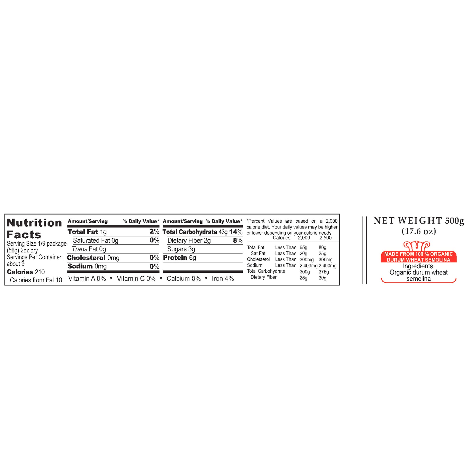 GAROFALO ORGANIC SPAGHETTI 8/17.6 OZ