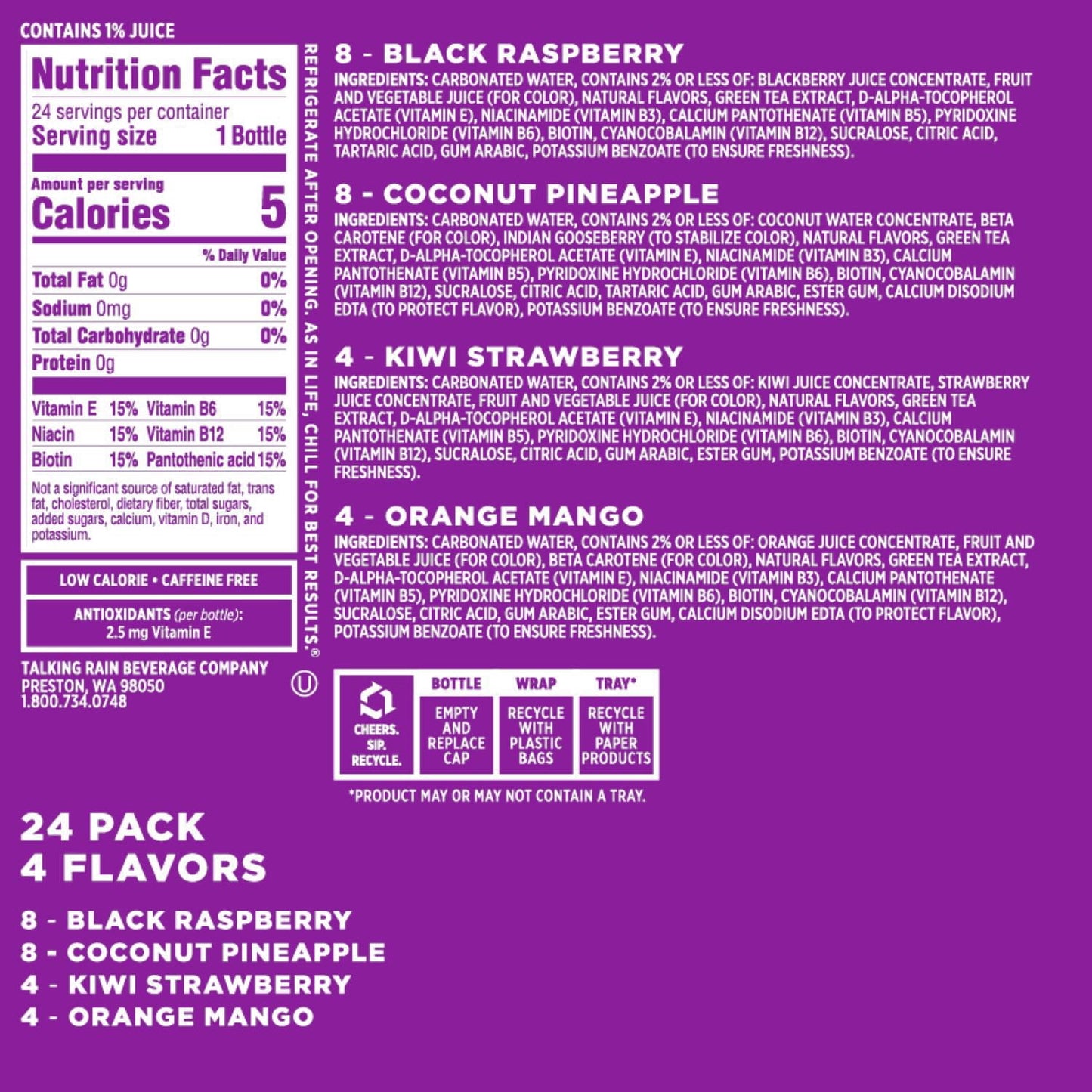 Sparkling Ice® Purple Variety Pack, 17 fl. oz., 24 pk.