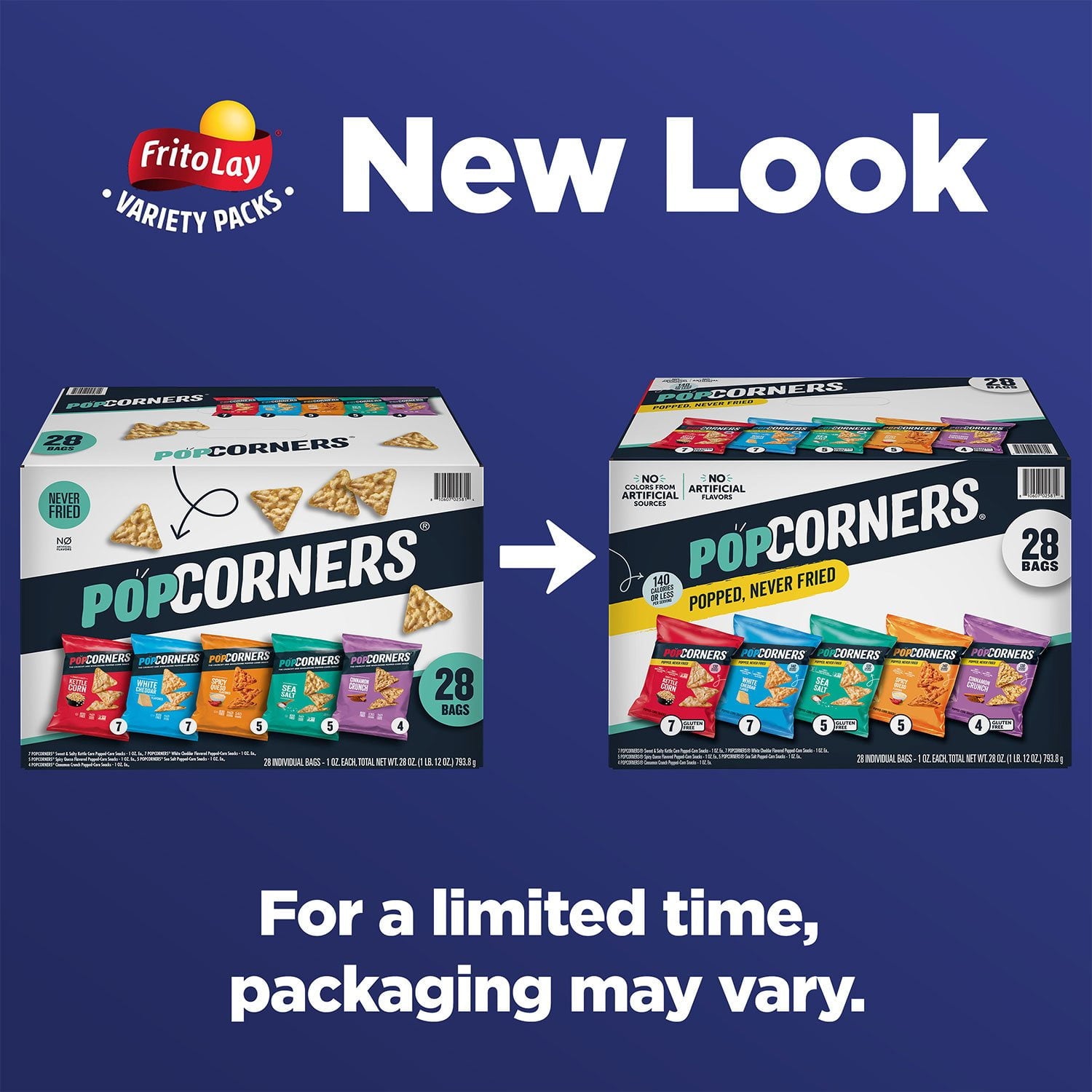 PopCorners Variety Pack Chips, 1 oz, 28 ct.