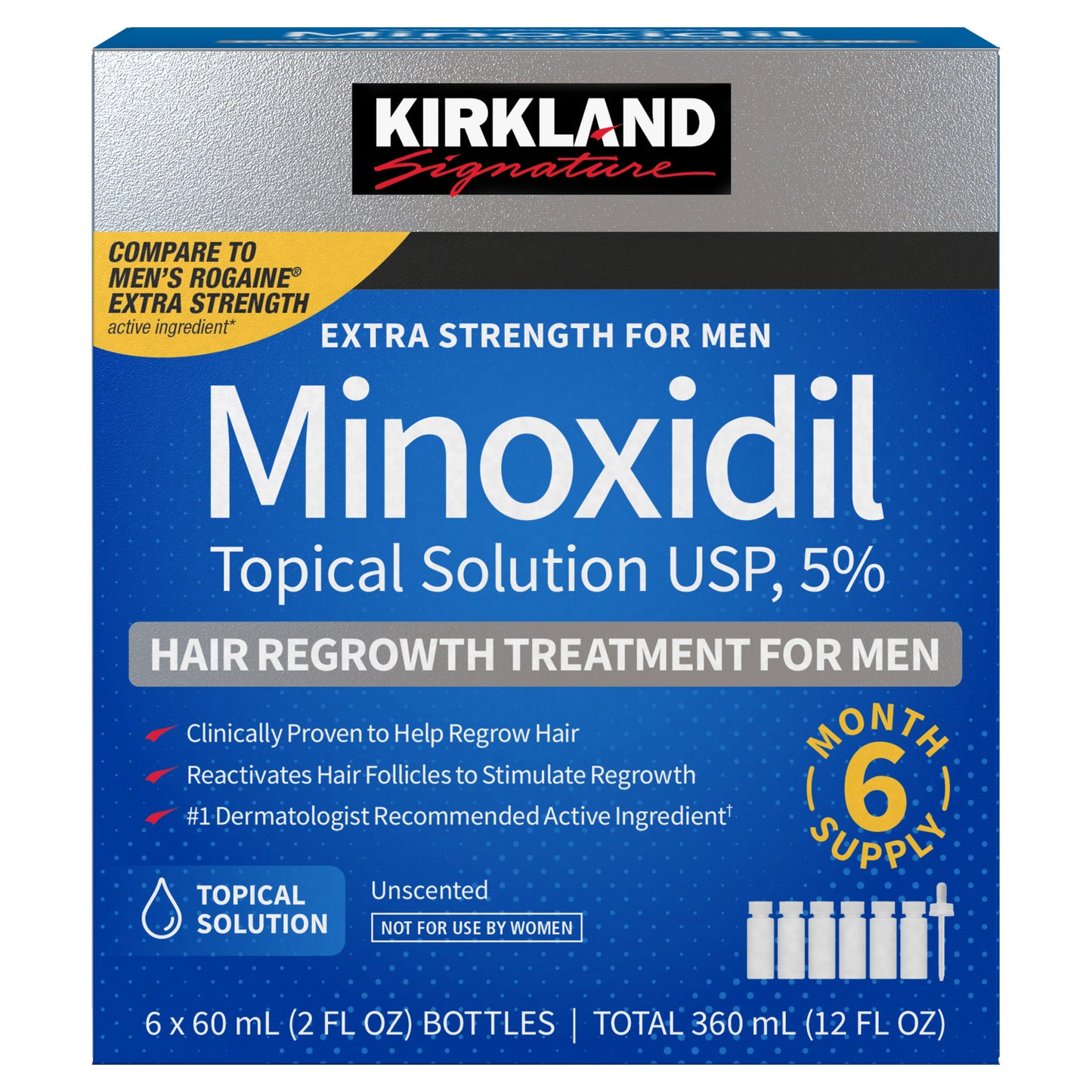 KIRKLAND SIGNATURE MENS 5% MINOXIDIL 2 FL OZ 6-PACK