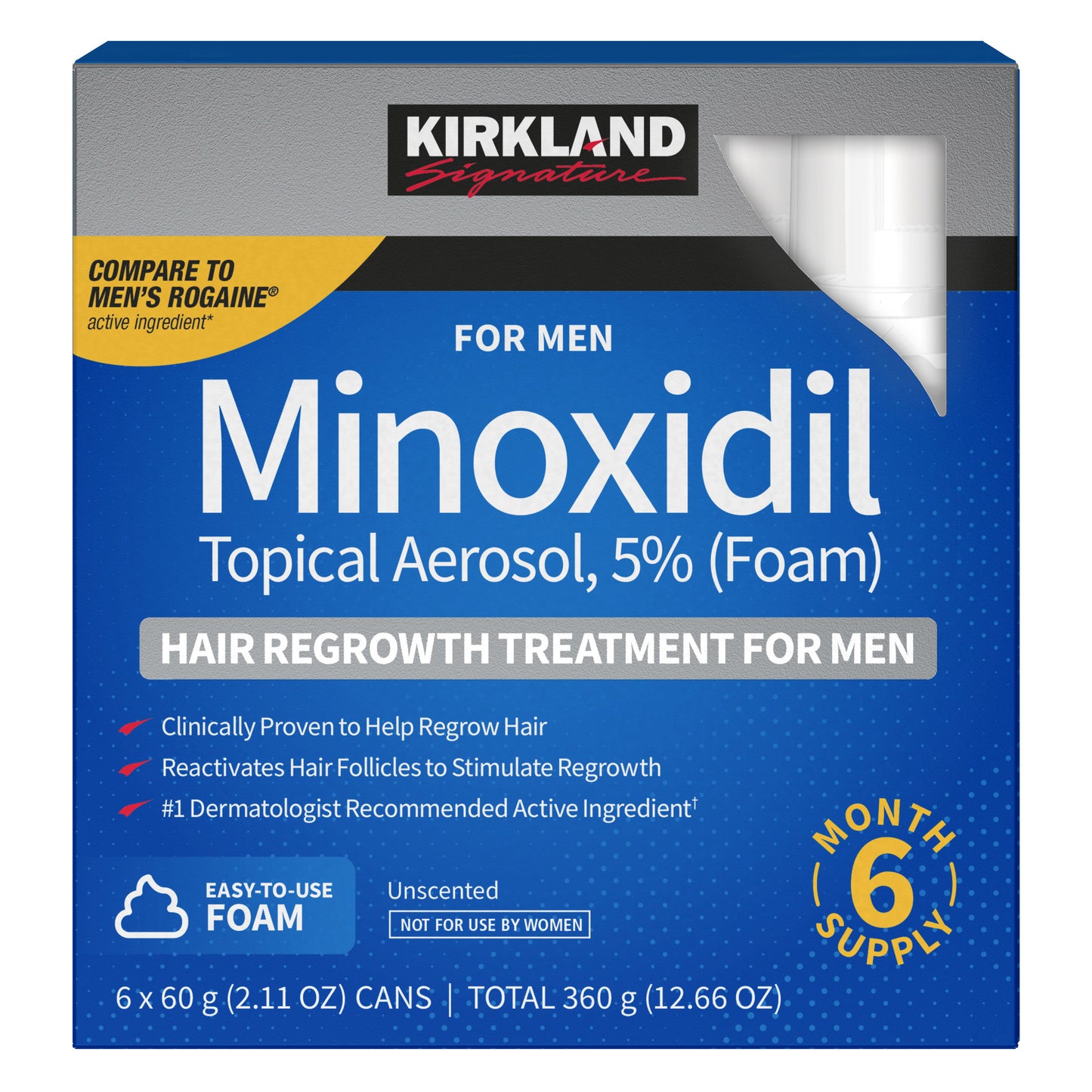KIRKLAND SIGNATURE 5% MINOXIDIL FOAM FOR MEN 6-MO SUPPLY