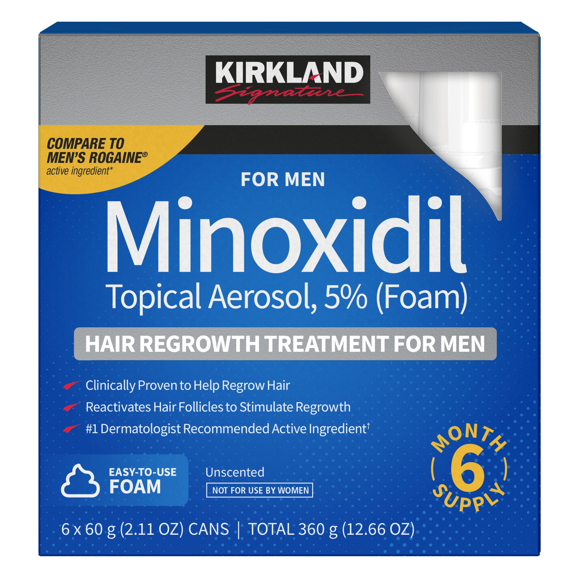 KIRKLAND SIGNATURE 5% MINOXIDIL FOAM FOR MEN 6-MO SUPPLY