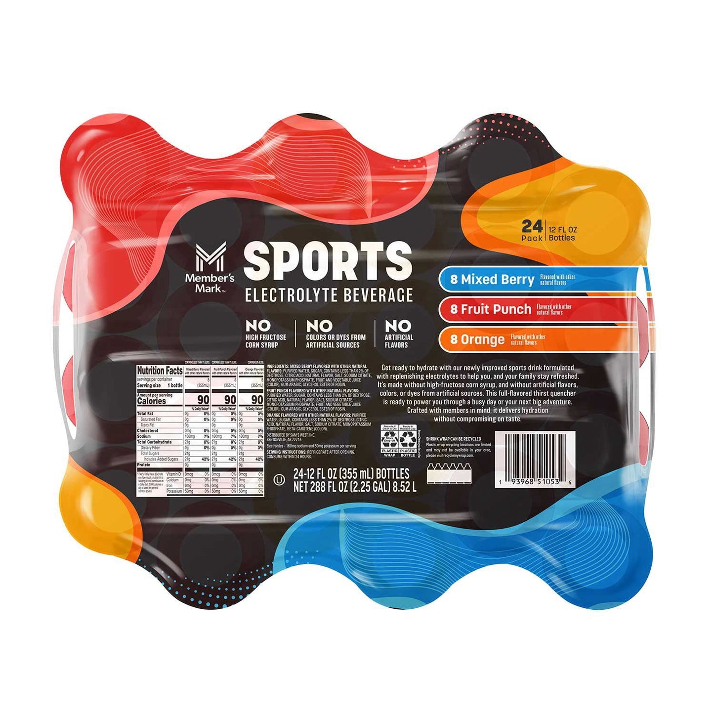 Member's Mark Sports Drink Variety Pack, 12 fl. oz., 24 pk.