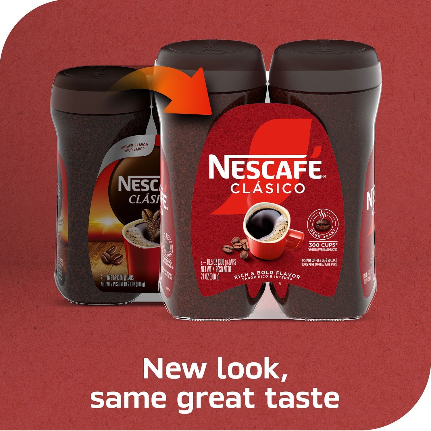 Nescafé Clasico Dark Roast Instant Coffee, 21 oz.