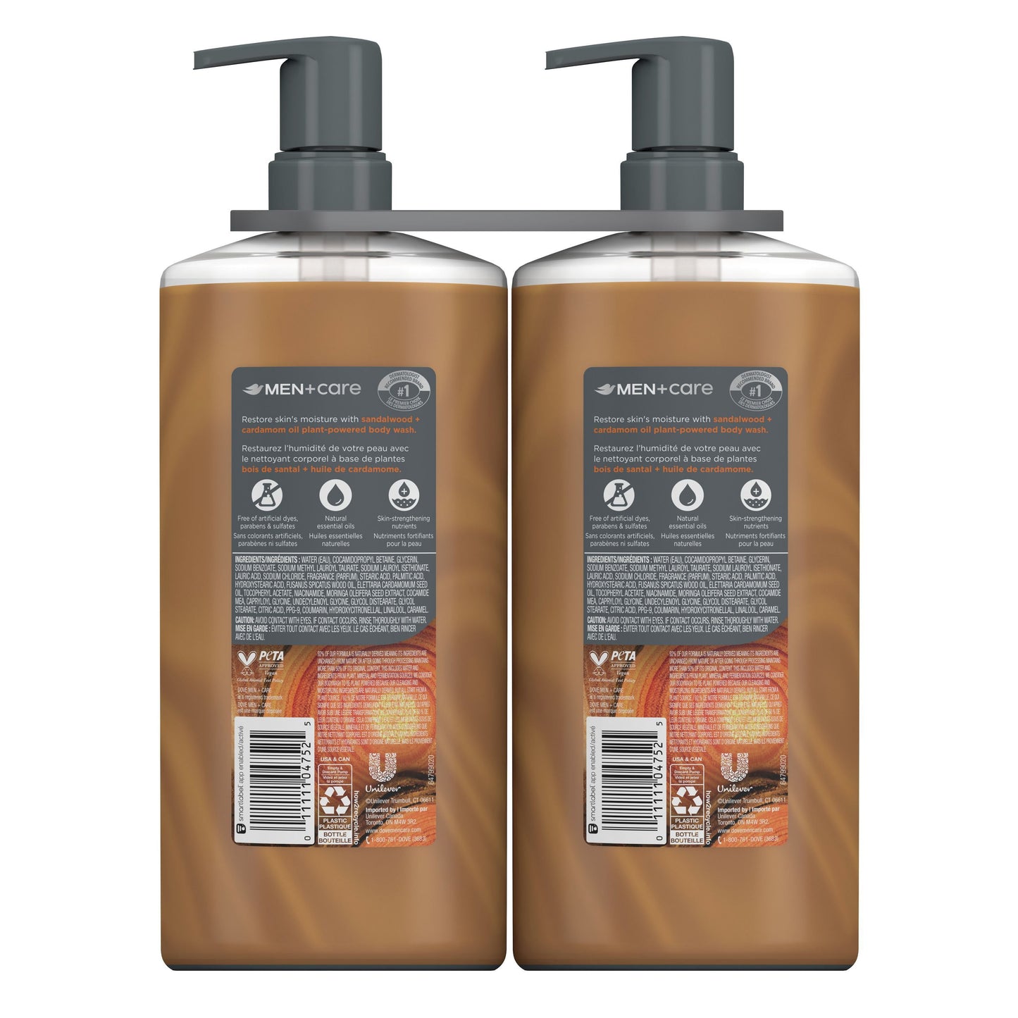 Dove Men+Care Sandalwood Body Wash, 26 fl. oz., 2 pk.