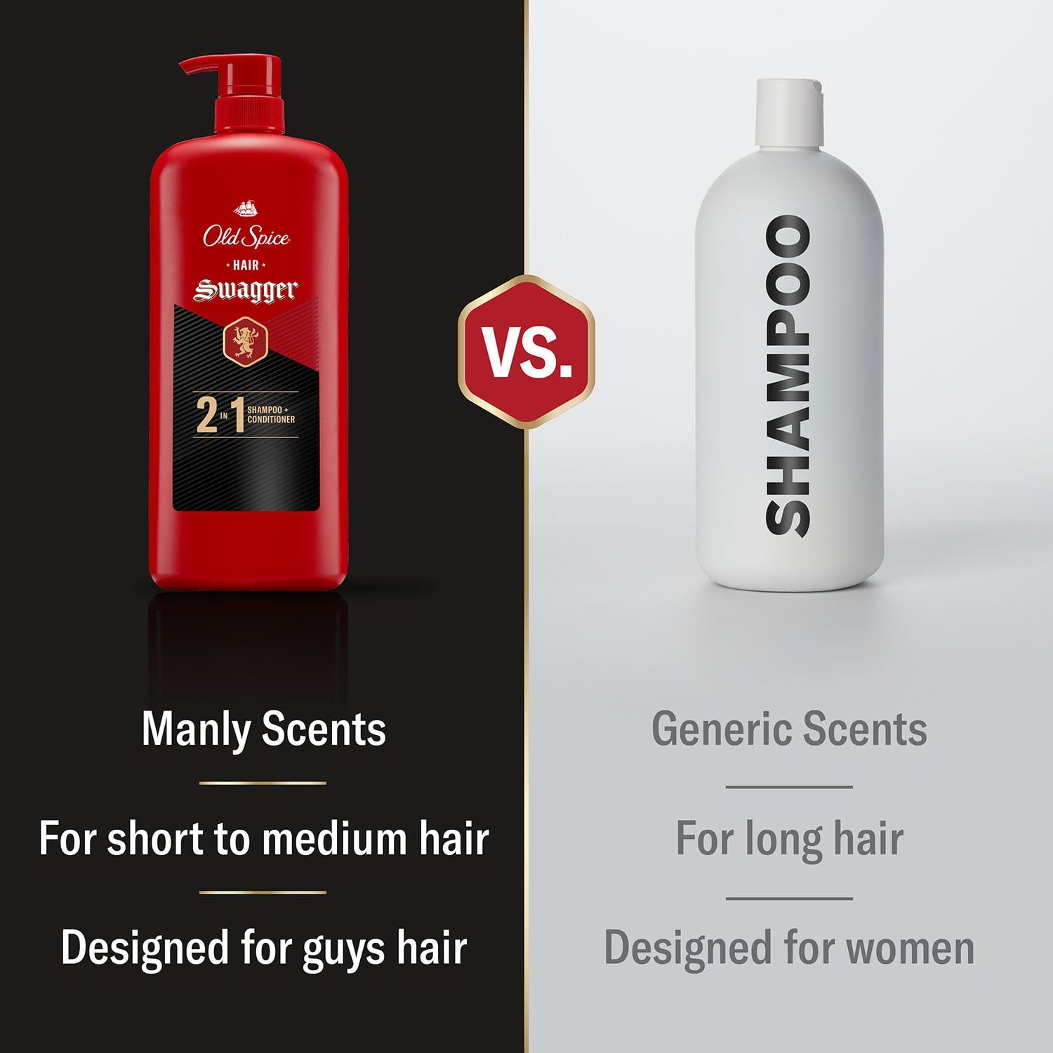 Old Spice Swagger 2-in-1 Shampoo and Conditioner, 39.9 fl. oz.