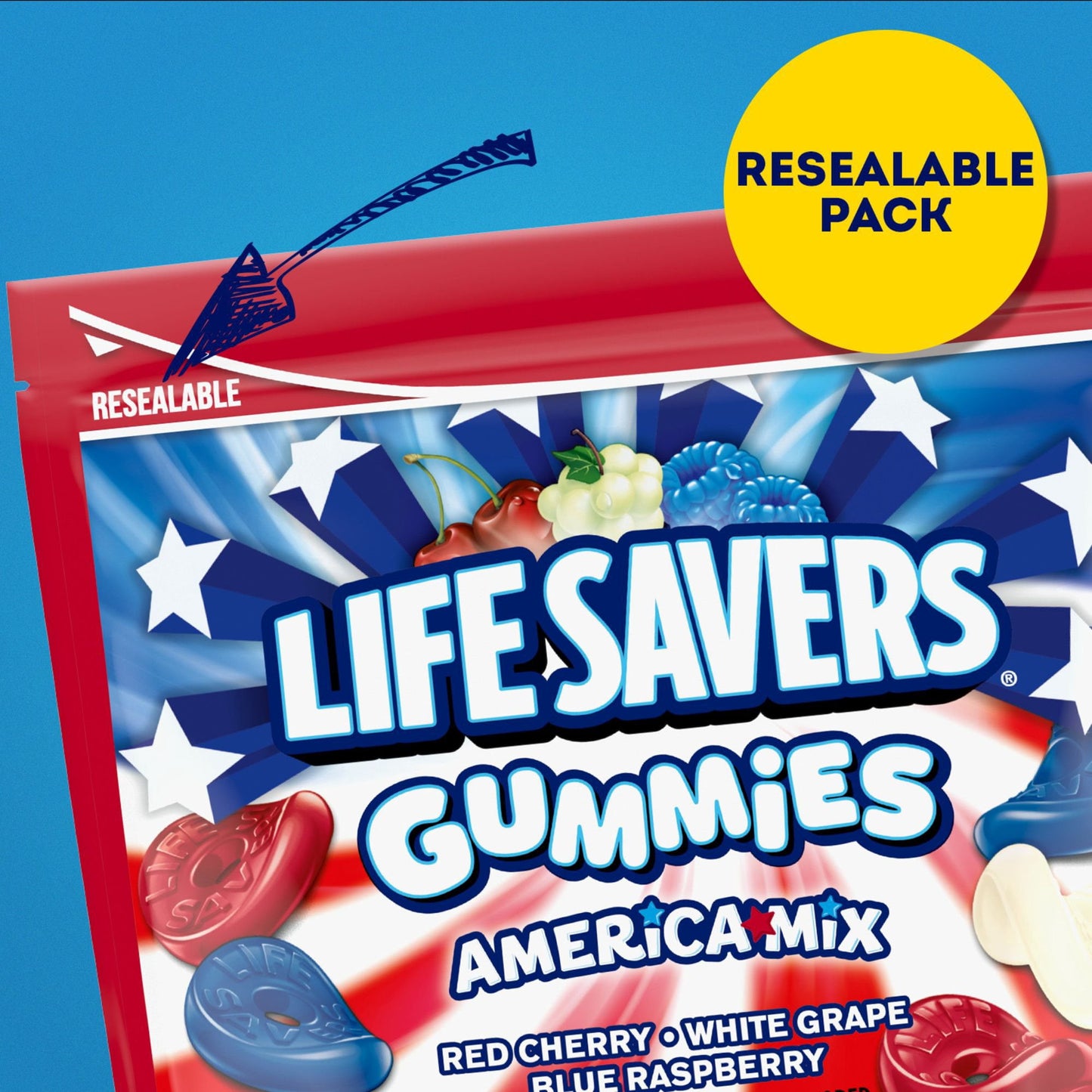 Lifesavers Red, White, and Blue Gummies, 38oz.