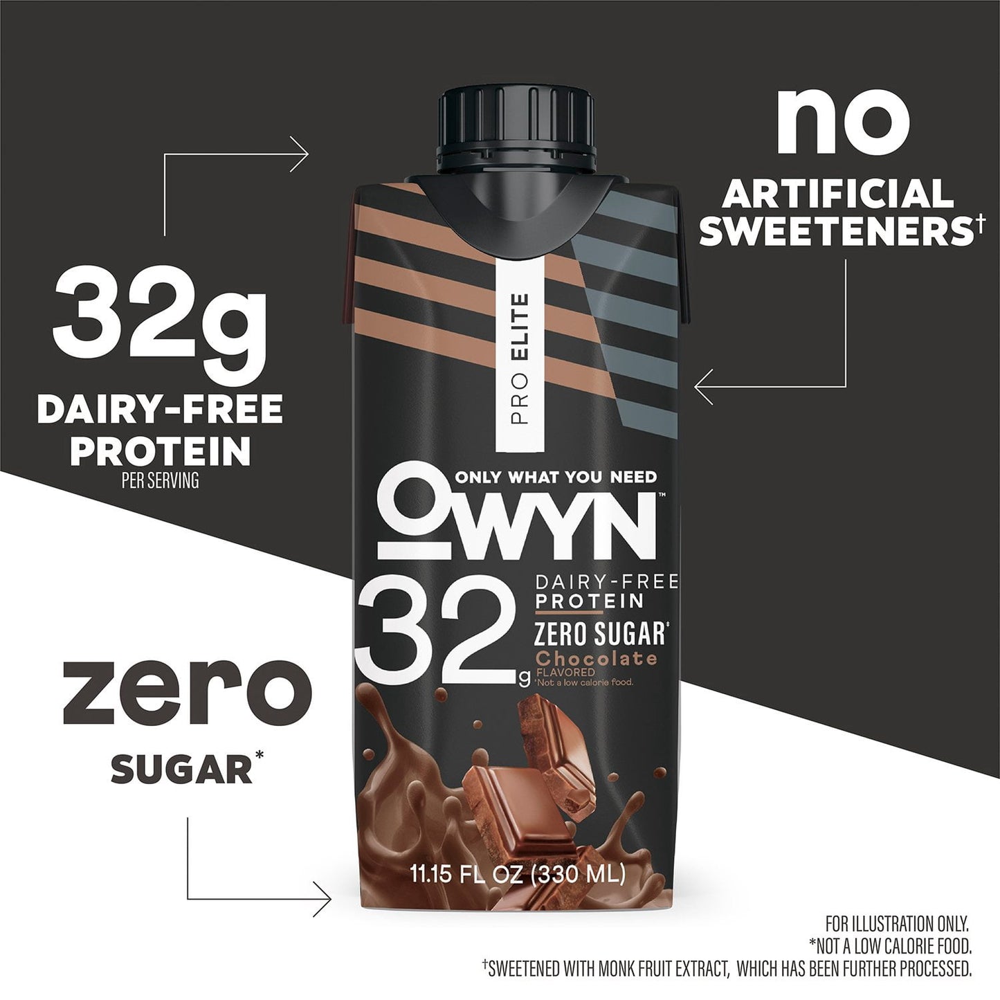 OWYN Pro Elite 32g Keto Plant Protein Shake, Chocolate 11.15 fl. oz., 15 pk.