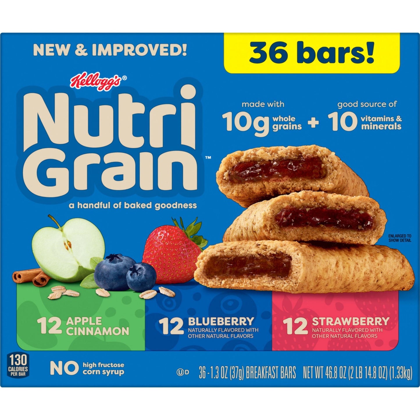 Nutri-Grain Breakfast Bars Variety Pack, 1.3 oz., 36 pk.