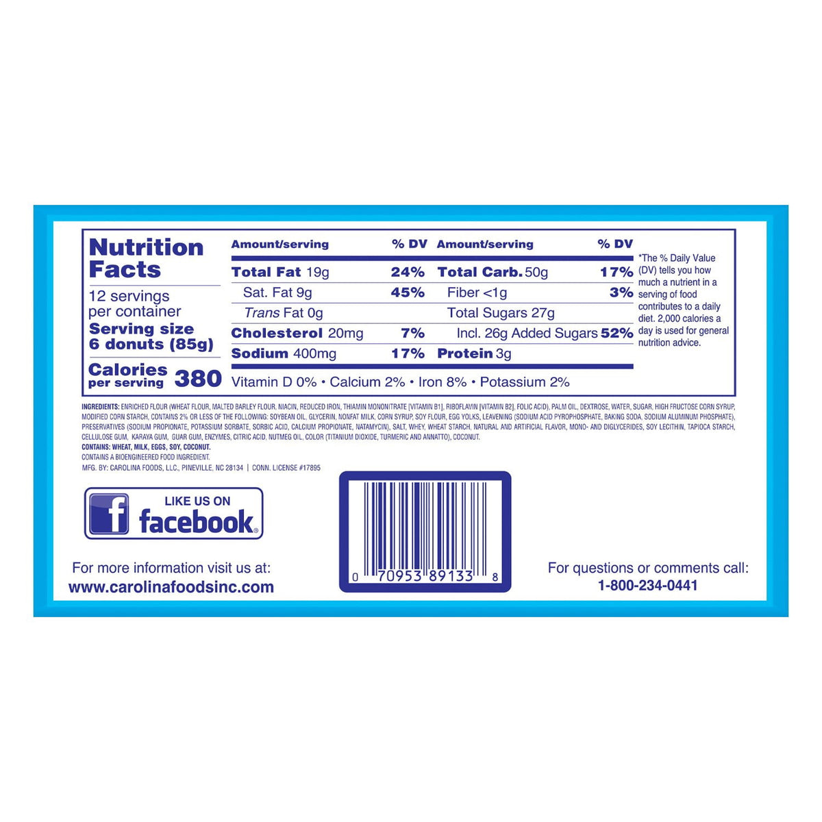 Duchess Mini Powdered Sugar Donuts, 3 oz, 12 pk.