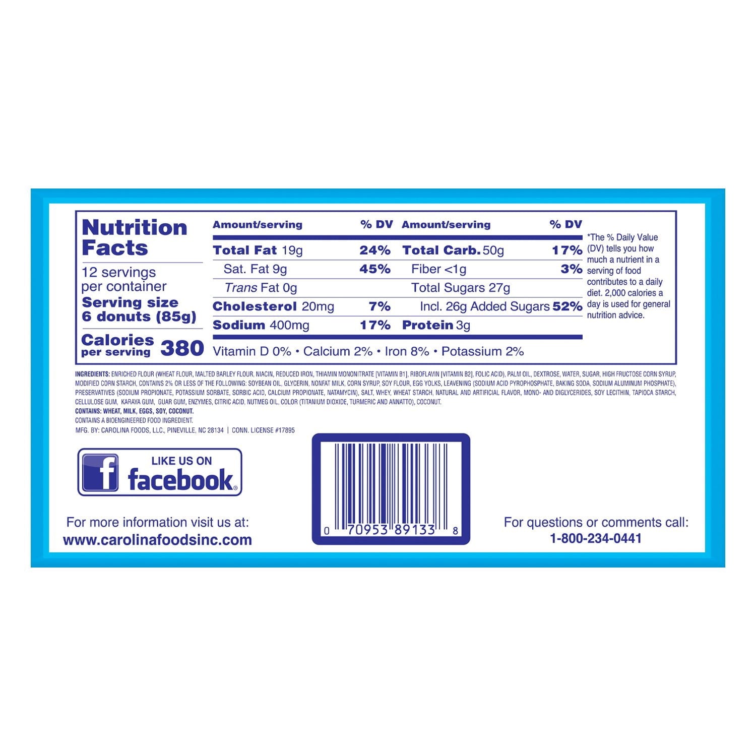 Duchess Mini Powdered Sugar Donuts, 3 oz, 12 pk.