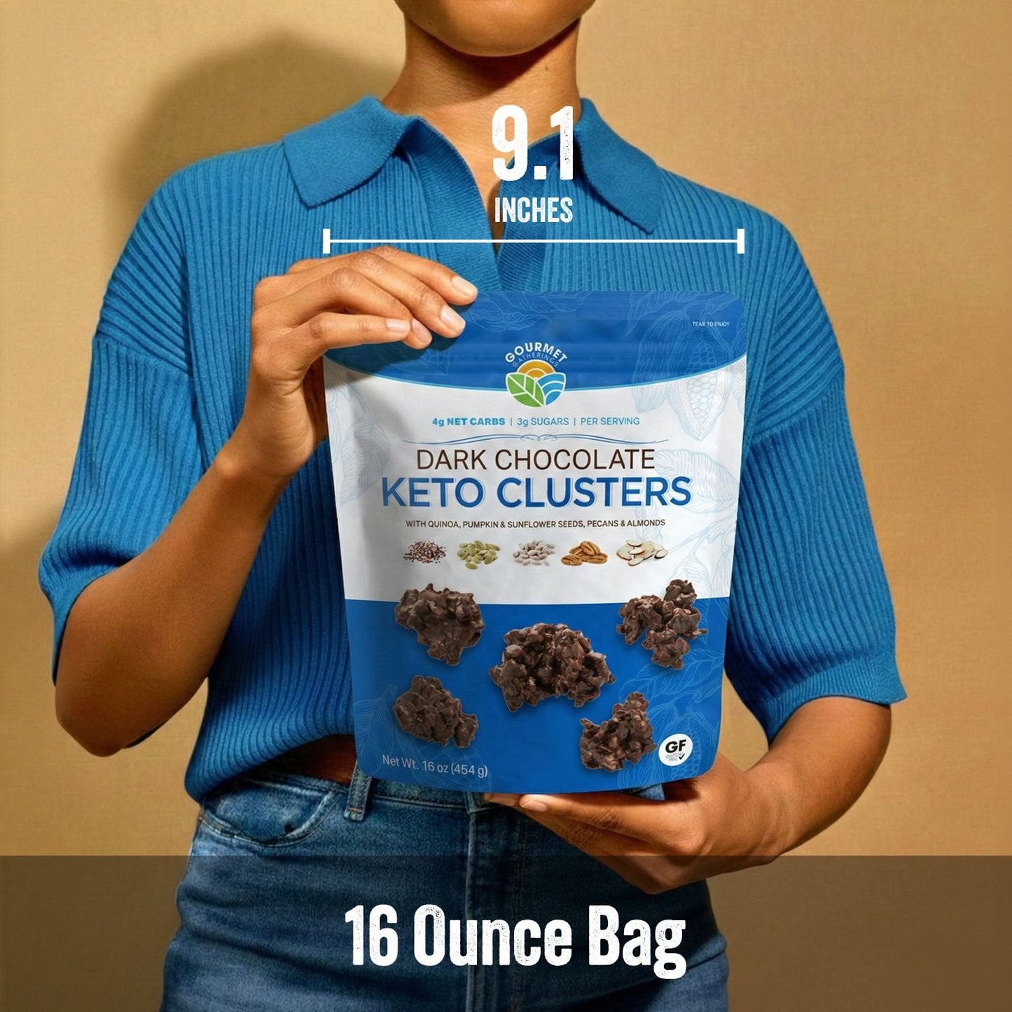 Gourmet Gatherings Dark Chocolate Keto Cluster, 16 oz.