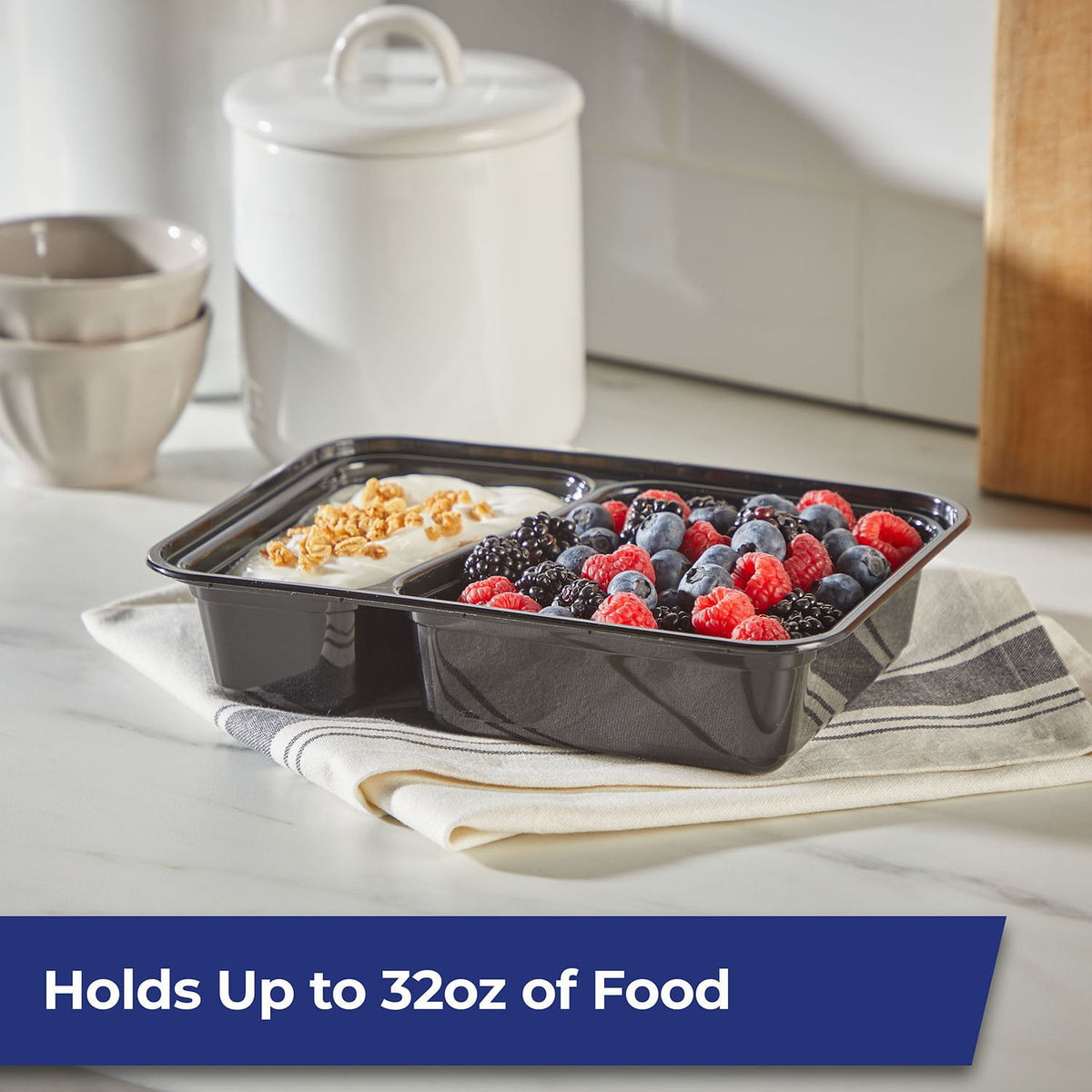 Hefty Food Storage Containers Two Compartment with Lids 32 fl. oz., 50 pcs