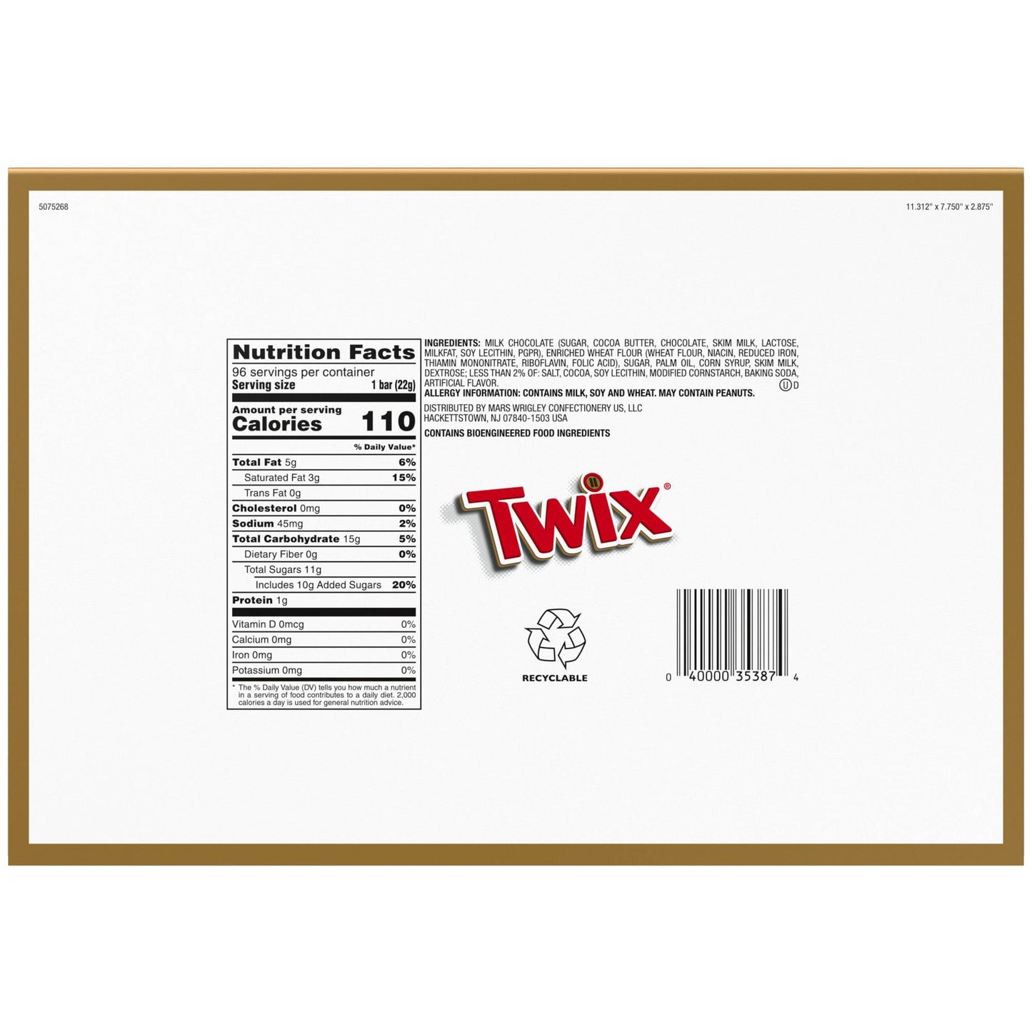 Twix Caramel Cookie Chocolate Candy Bars, Share Size, 3.02 oz., 24 pk.