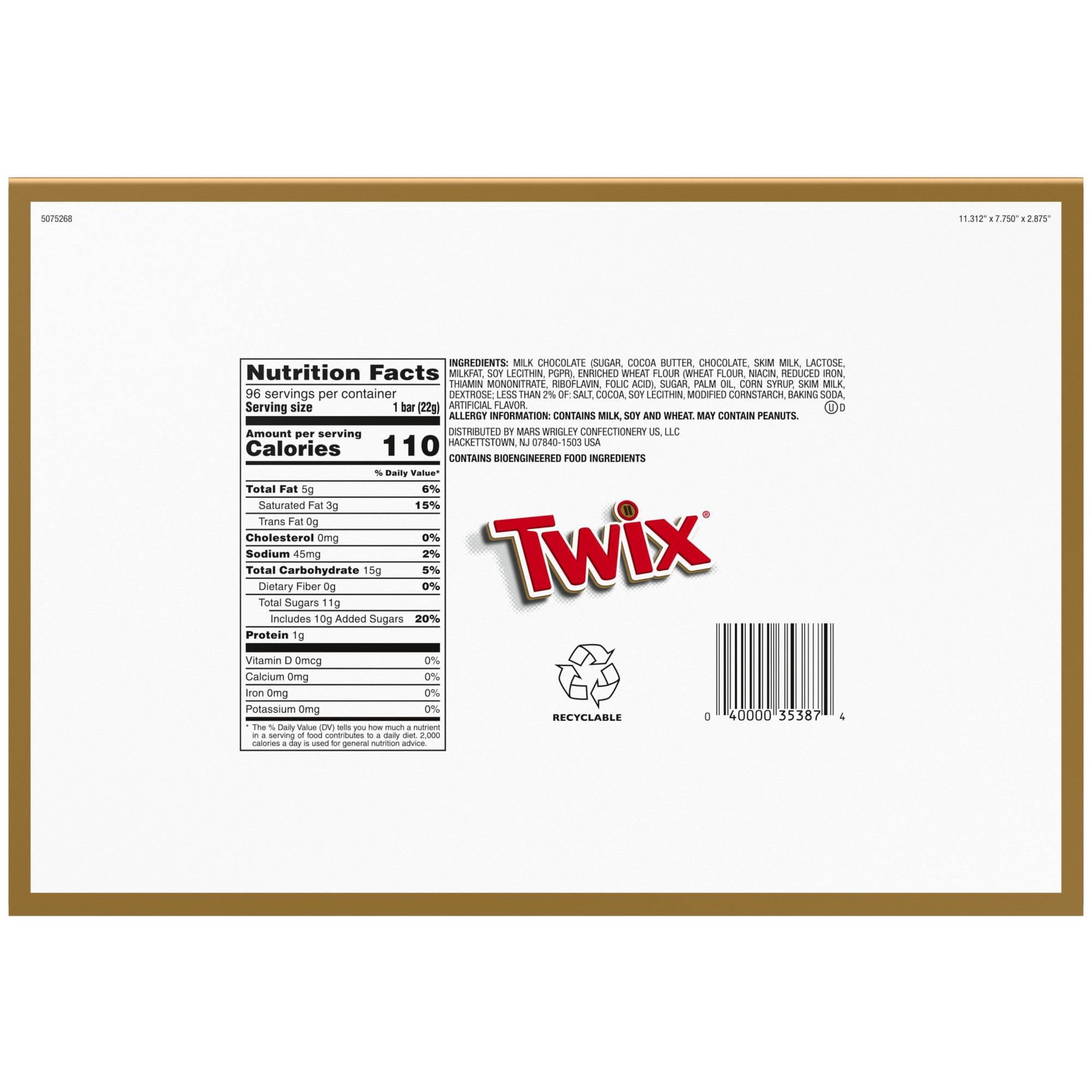 Twix Caramel Cookie Chocolate Candy Bars, Share Size, 3.02 oz., 24 pk.