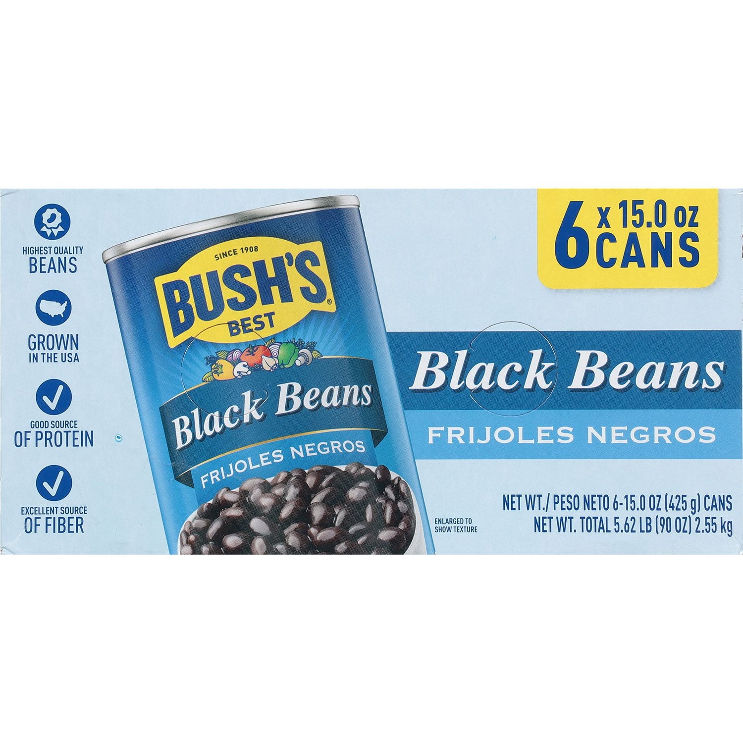 Bush's Black Beans 15 oz., 6 pk.