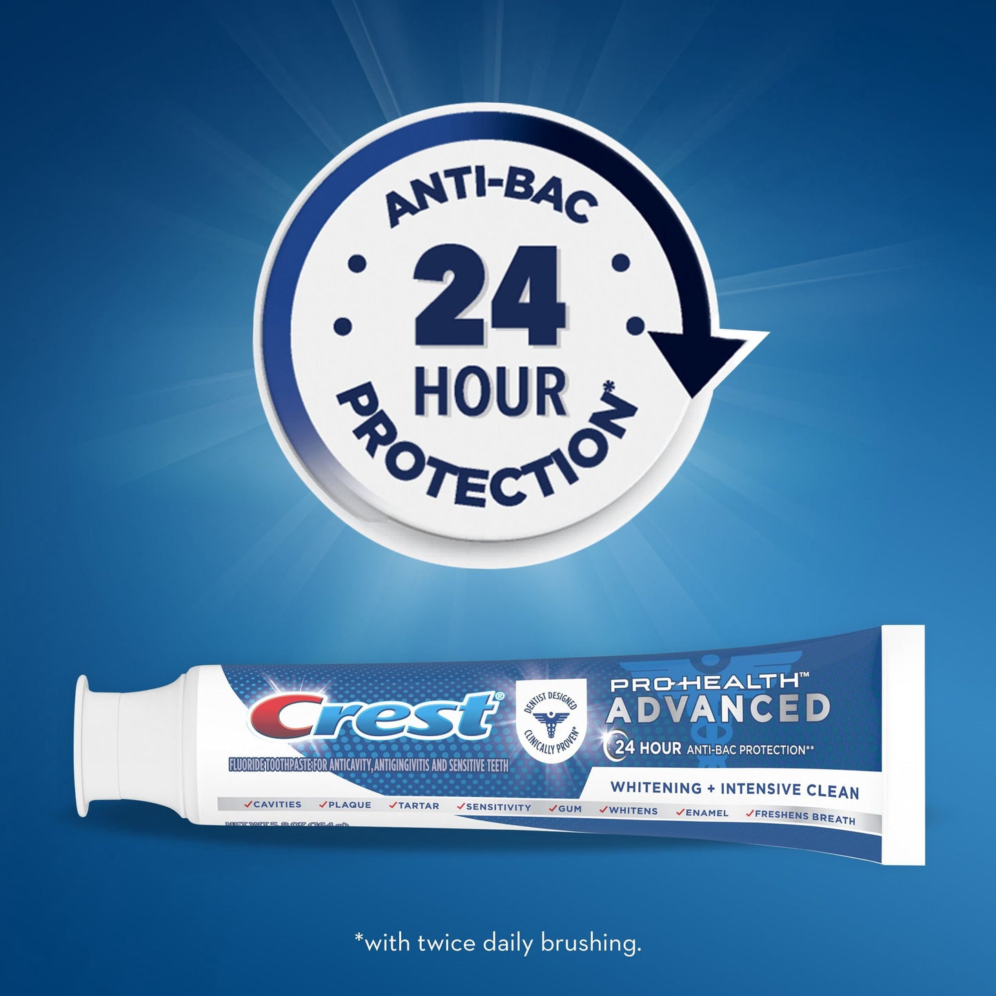Crest Pro-Health Advanced Whitening + Intensive Clean Toothpaste, 5.8 oz., 5 pk.
