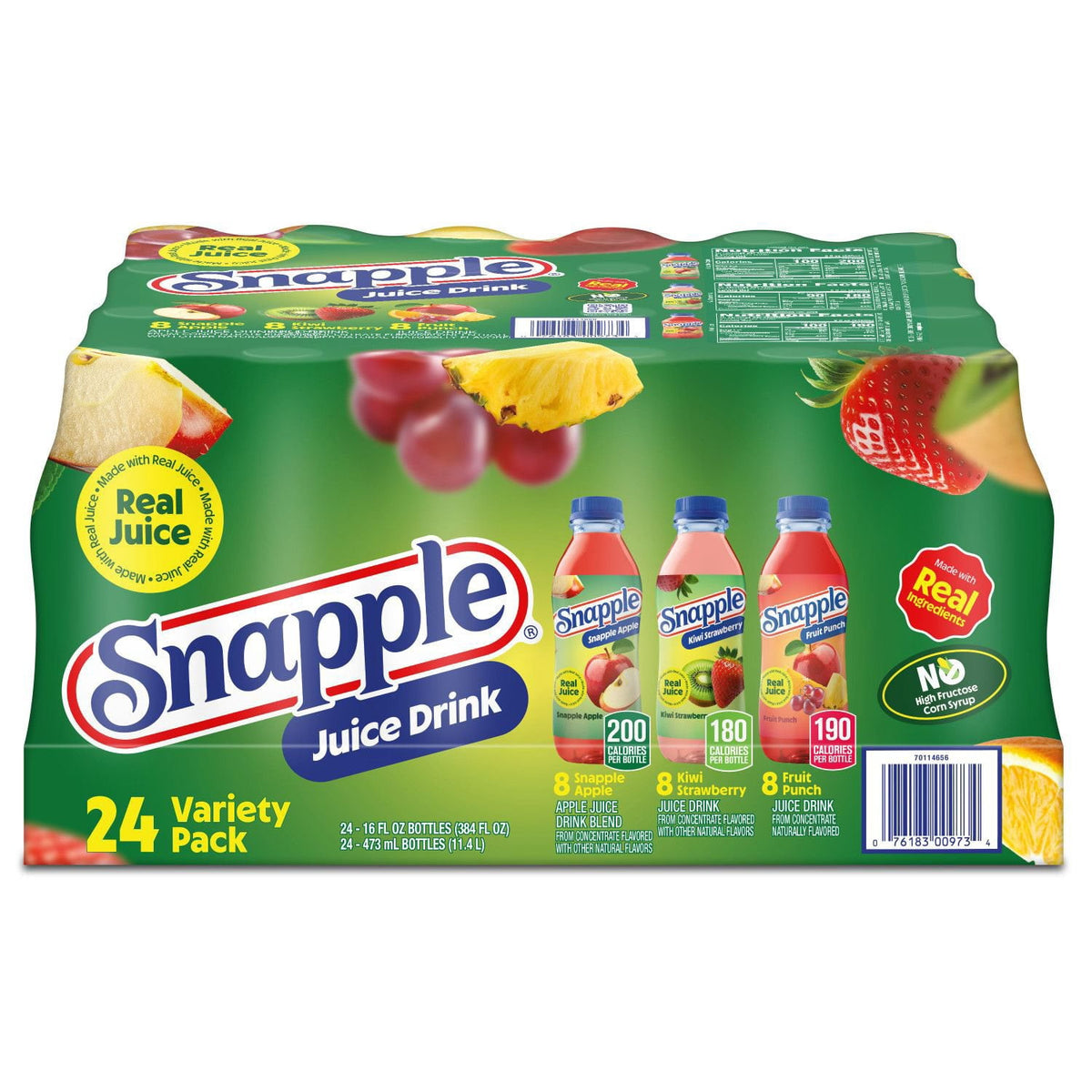 Snapple Juice Drink Variety Pack, 16 fl. oz., 24 pk.