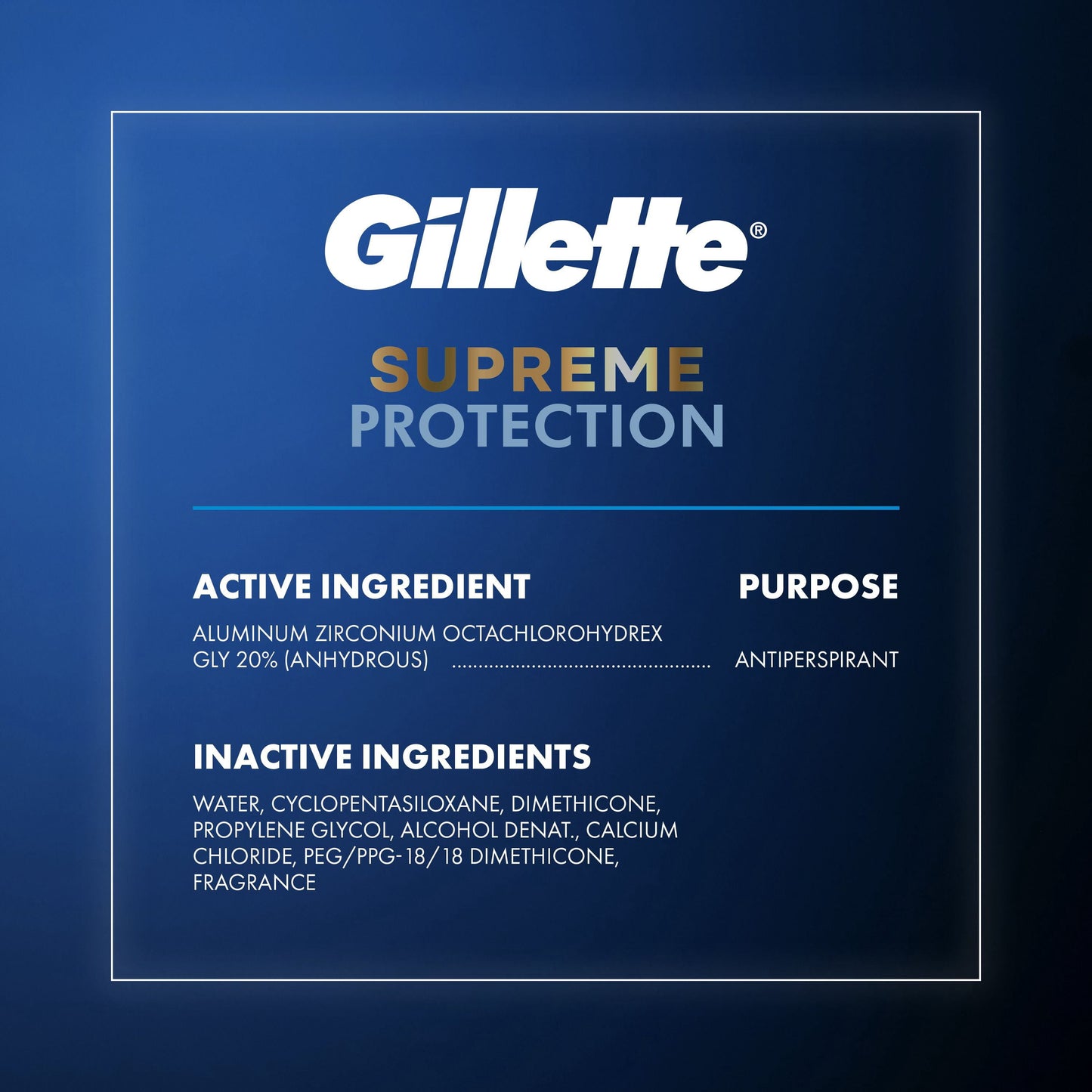 Gillette Supreme Maximum Strength Protection Men's Deodorant Clear Gel Antiperspirant, Cool Wave, 3.8 oz., 5 pk.