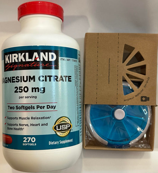 Kirkland Signature Magnesium Citrate 250mg Softgels (270 Count)
