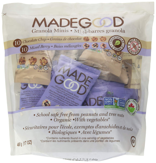 Made Good Granola Bites 20 Minis, Nut Free, Organic, (2 Pack)