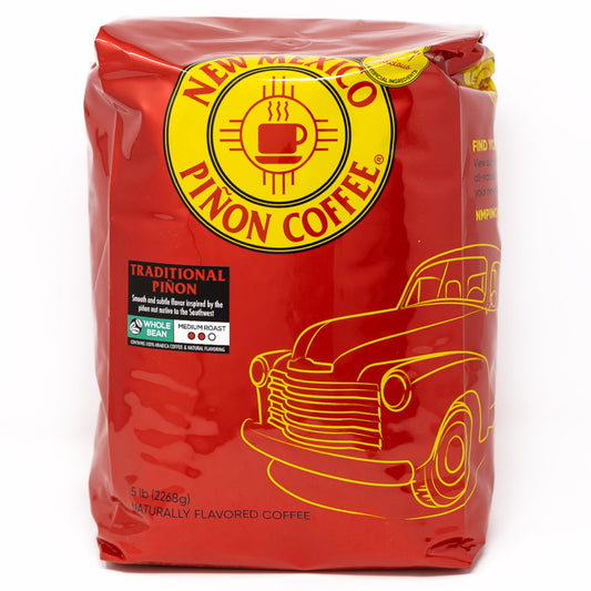 New Mexico Piñon Coffee Naturally Flavored Coffee (Traditional Piñon Whole Bean, 5 pound)