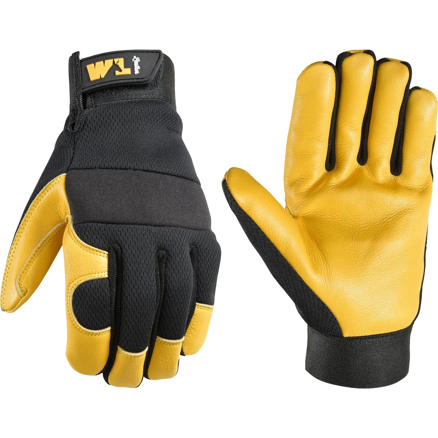 Wells Lamont Men's Leather Work Gloves, Grain Cowhide Hybrid, Large (3280L)