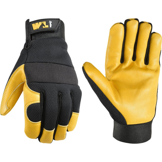Wells Lamont Men's Leather Work Gloves, Grain Cowhide Hybrid, Large (3280L)