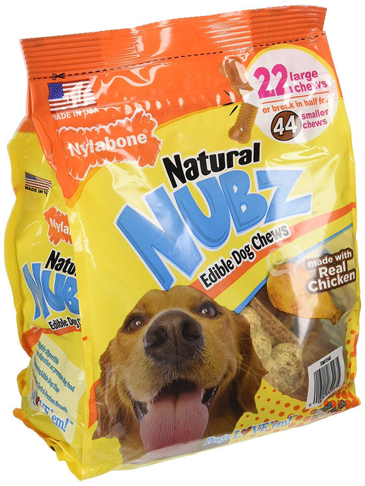 Nylabone Natural Nubz Edible Dog Chews, 22 Count