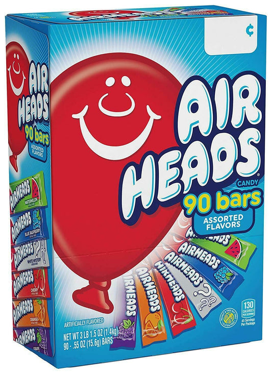 Airheads Bars, Chewy Fruit Candy, Easter Basket Stuffers, Variety Pack, Party, Non Melting, 90Count (Packaging May Vary) (2 Pack(90 Count))