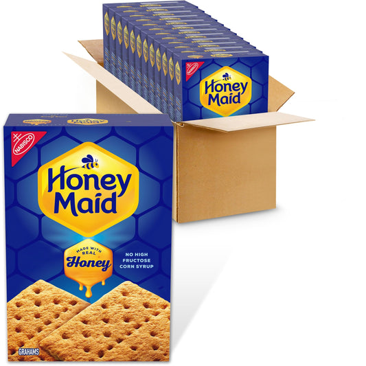 HONEY MAID Graham Crackers, Lunch Snacks, Bulk Snacks, 12 - 14.4 oz Boxes