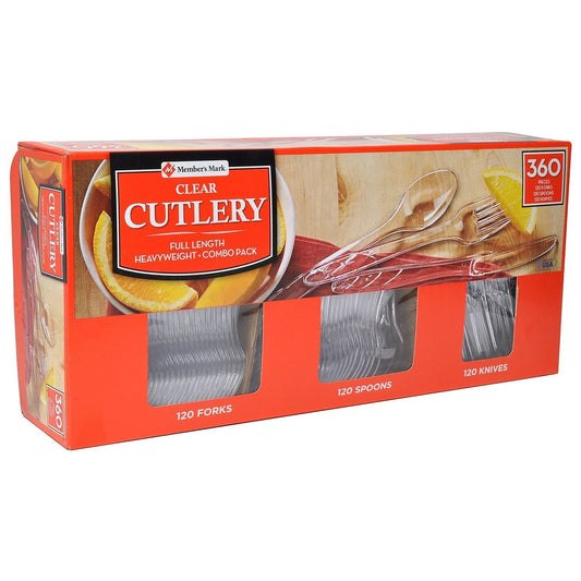 Member's Mark Clear Cutlery Combo Pack - 360 Count