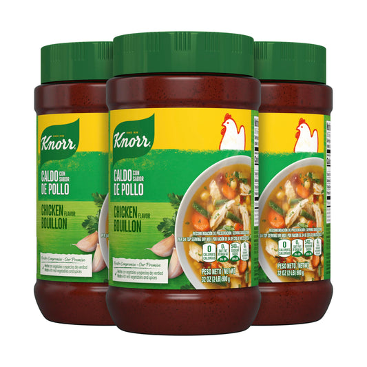 Knorr Granulated Chicken Flavor Bouillon For Sauces, Gravies And Soups Chicken Bouillon Fat And Cholesterol Free 2 lb 3 Pack