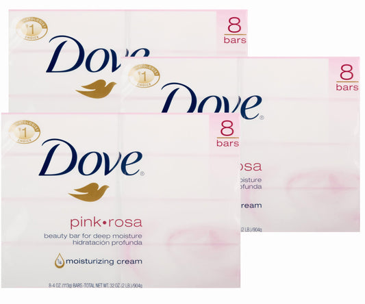 Dove Pink Beauty Bar, 8 Count (Pack of 3)