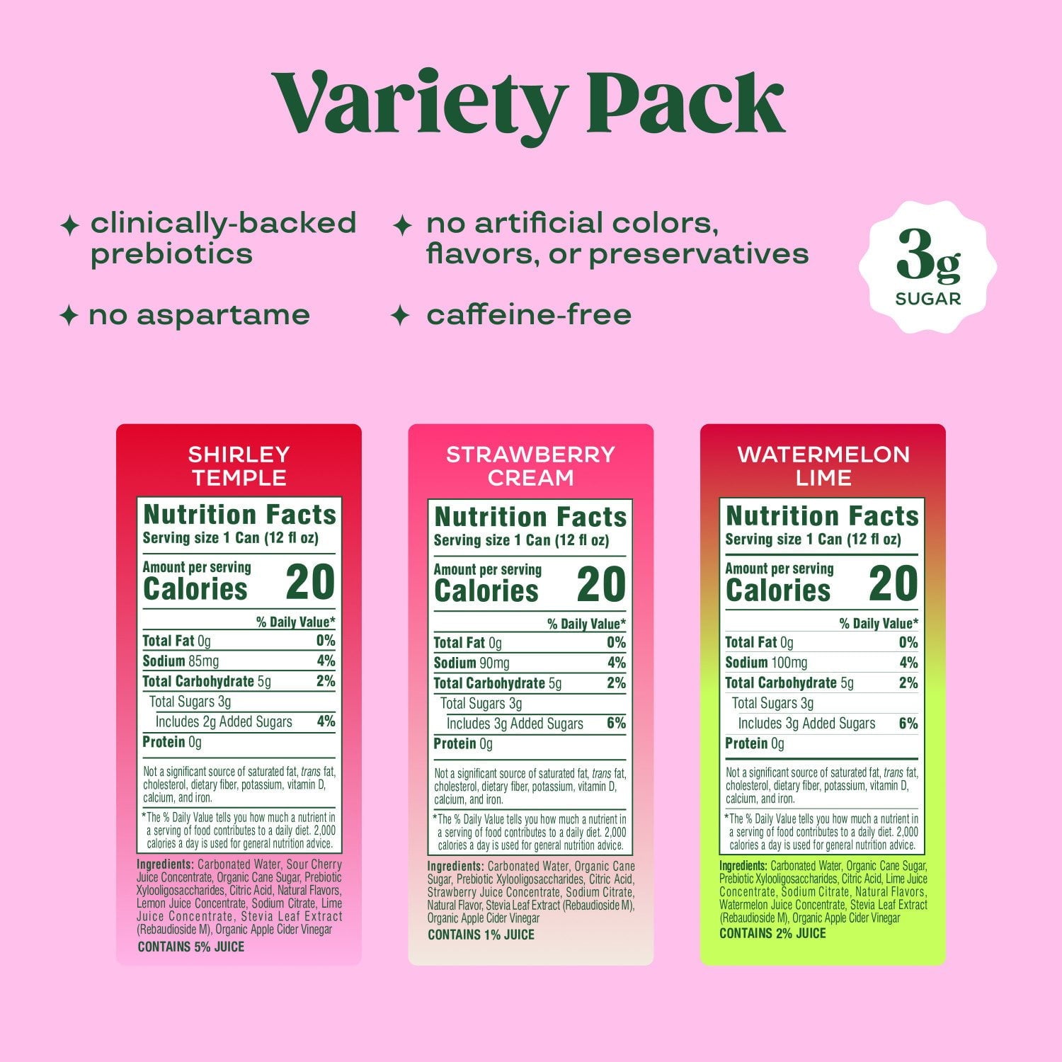 Bloom Pop Prebiotic Soda Variety Pack, 12 fl. oz., 15 pk.