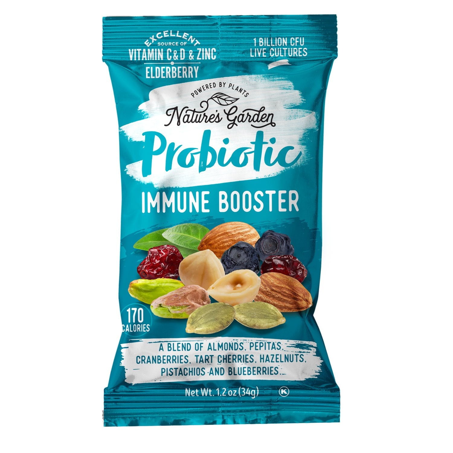 Nature's Garden Probiotic Immune Booster Trail Mix, Variety Pack, 1.2 oz., 24 pk.
