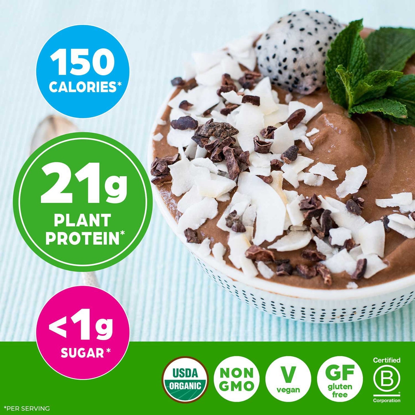 Orgain Organic 21g Plant-Based Protein Powder, Creamy Chocolate Fudge 2.74 lbs.