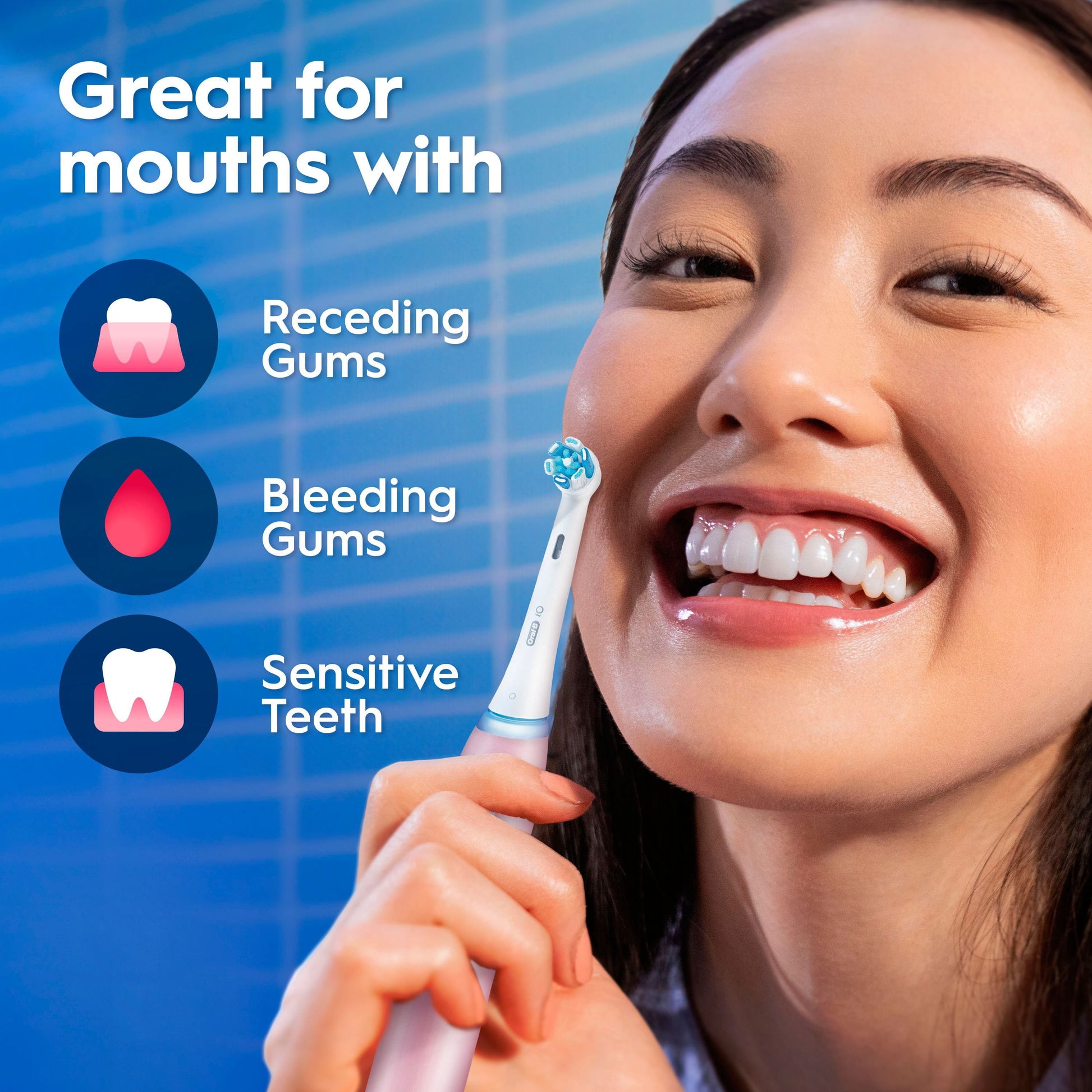 Oral B iO Series Gum + Sensitive Rechargeable Toothbrush, 4 Brush Heads