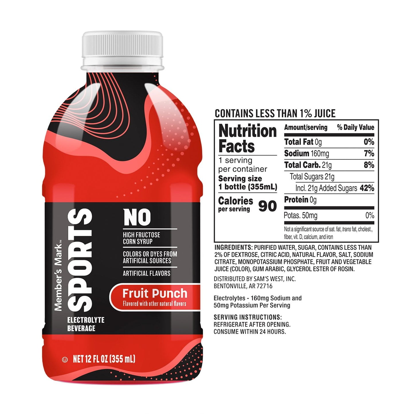 Member's Mark Sports Drink Variety Pack, 12 fl. oz., 24 pk.