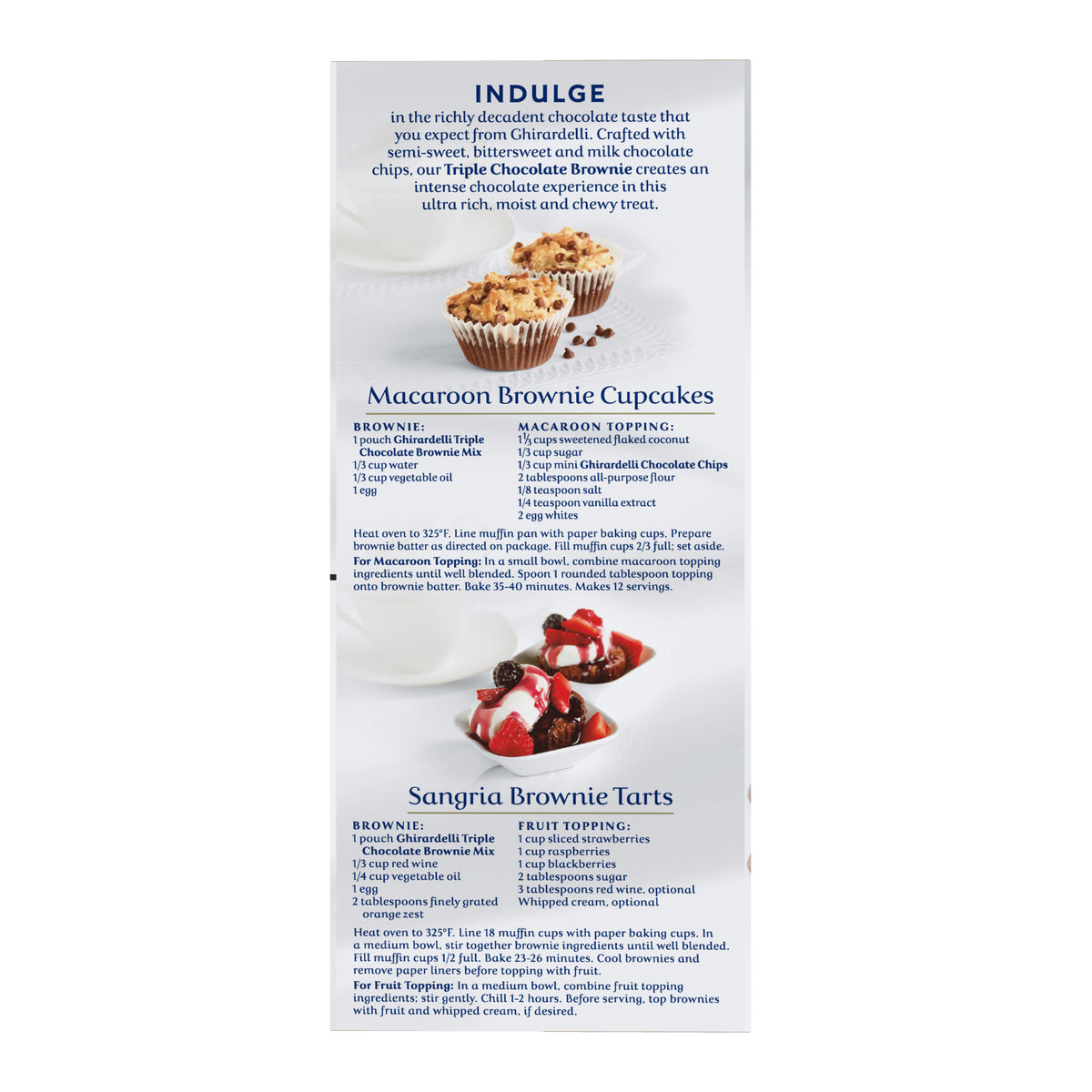 GHIRARDELLI TRIPLE CHOCOLATE BROWNIE MIX 7.5 LB