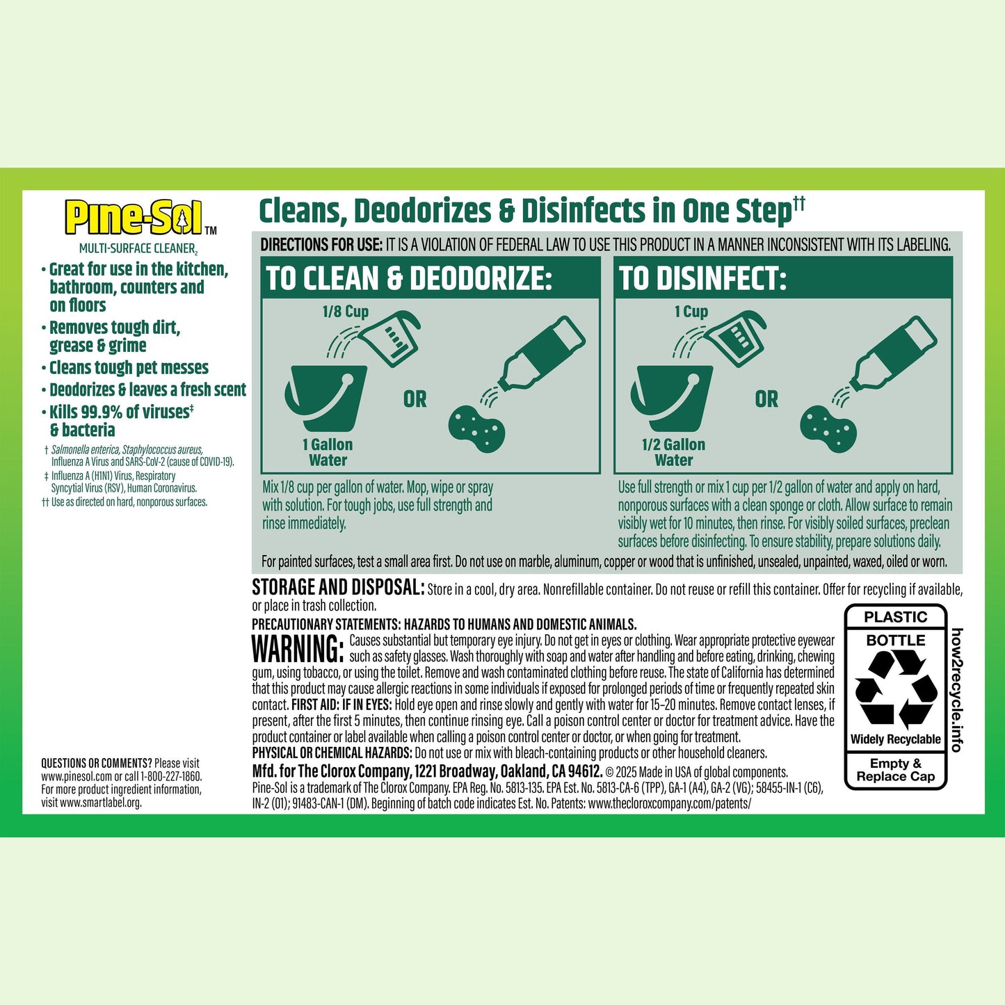 Pine-Sol Multi-Surface Cleaner, Pine Scent, 2 ct., 120 fl. oz.
