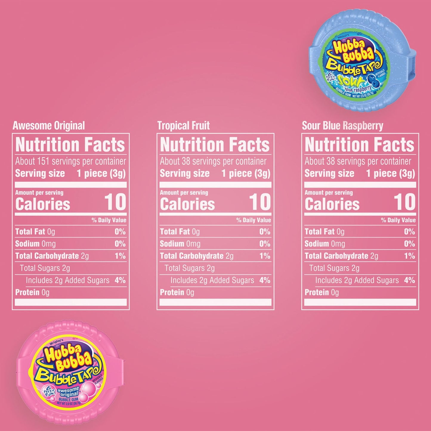 Hubba Bubba Bubble Tape Gum, 2 oz., 12 pk.