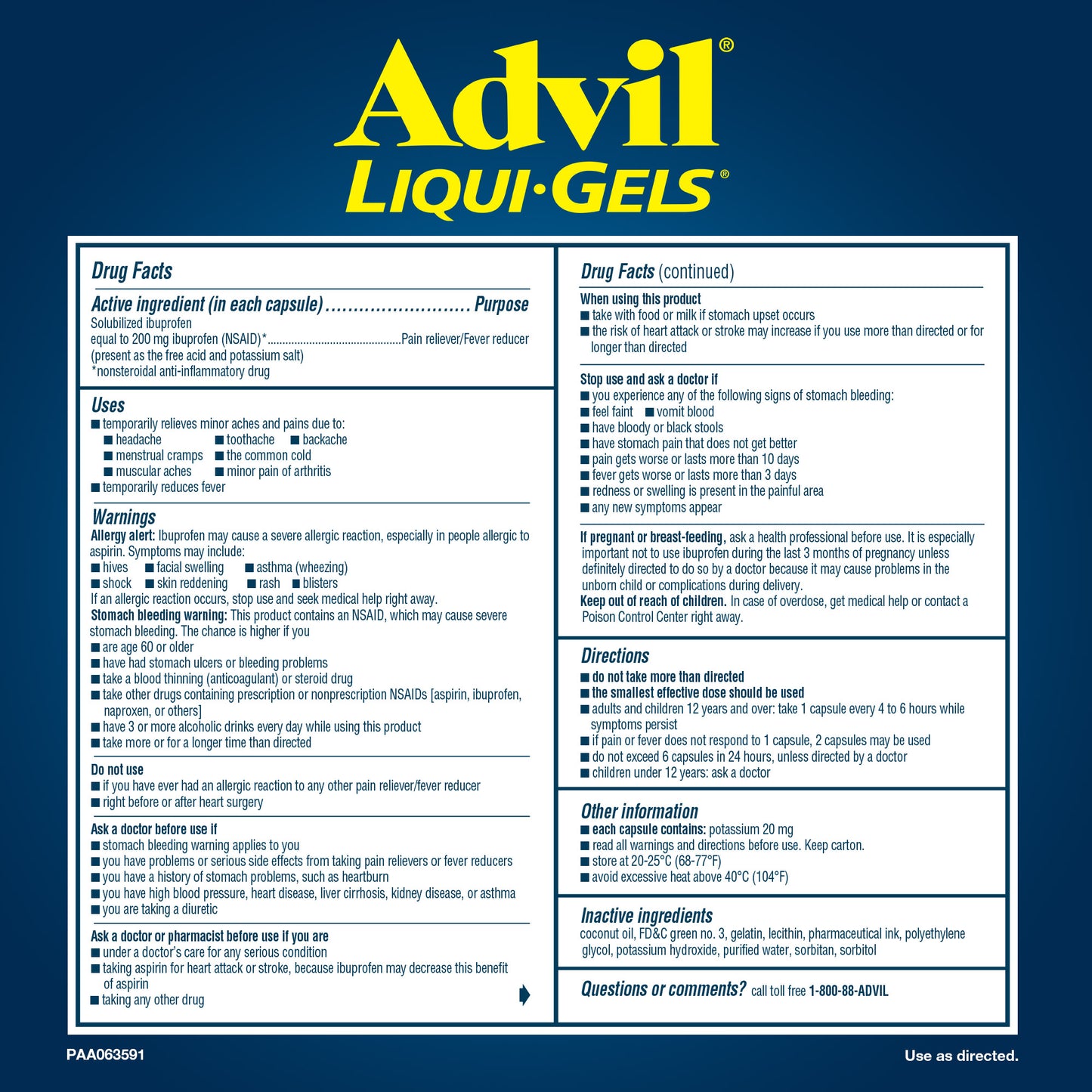 Advil Liqui-Gels 2/120 ct