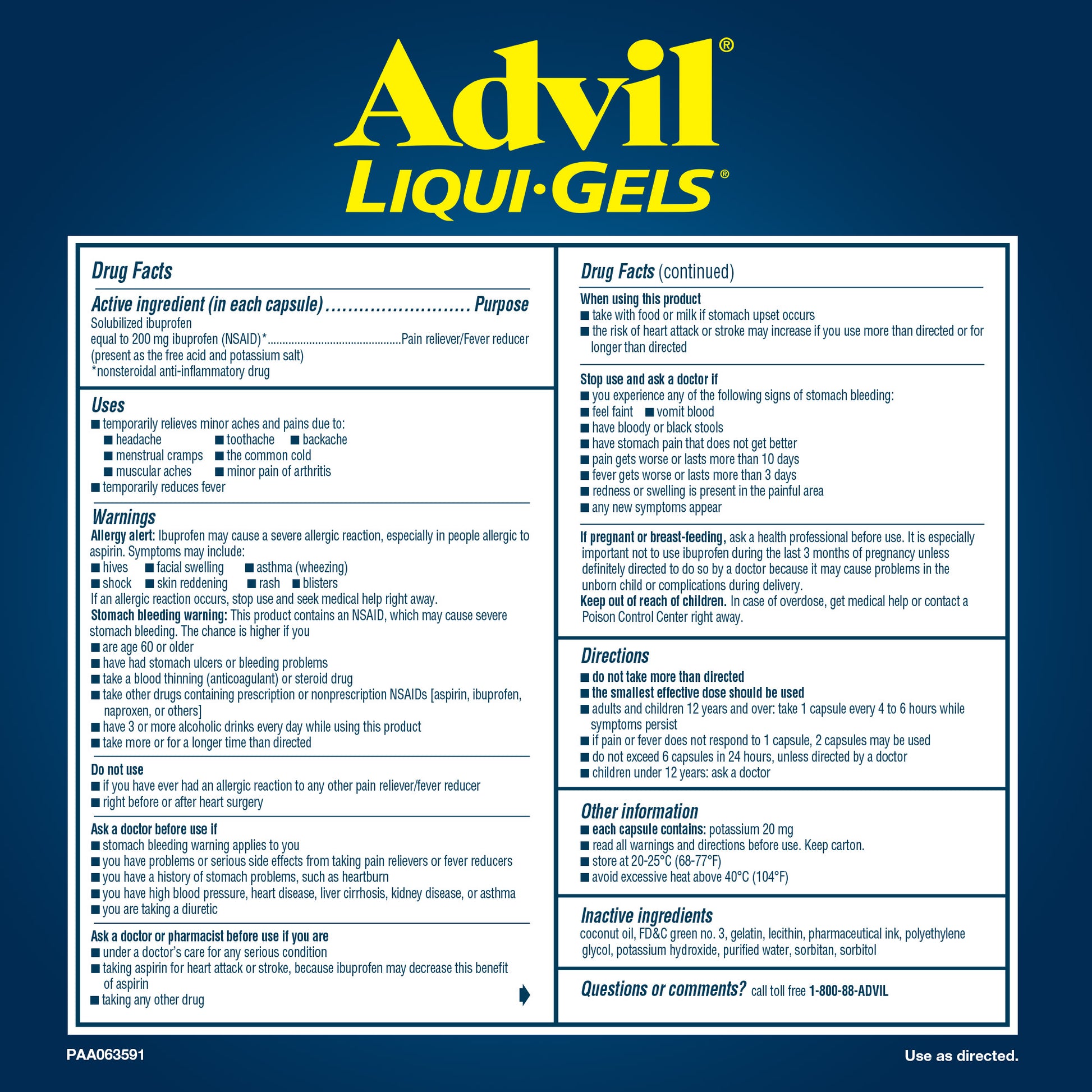 Advil Liqui-Gels 2/120 ct