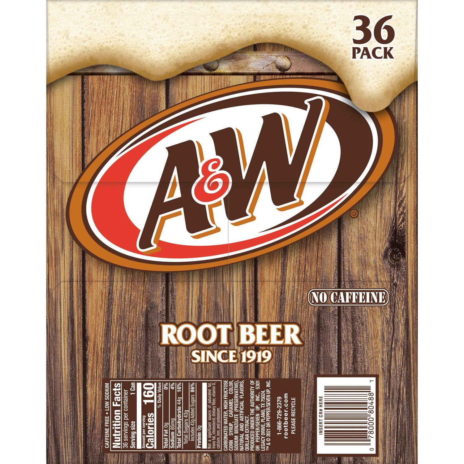 A&W Root Beer Soda 12 fl. oz., 36 pk.
