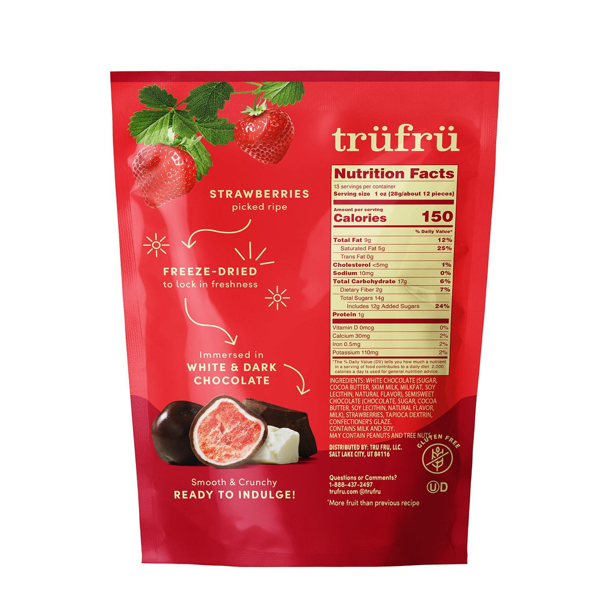 Tru Fru Dark and White Chocolate Freeze-Dried Strawberries, 13 oz.